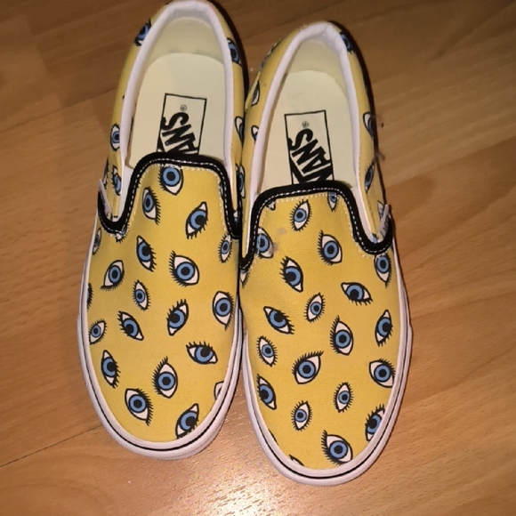 Vans | Yellow Eye-Pattern Slip-On Shoes - Picture 1 of 4